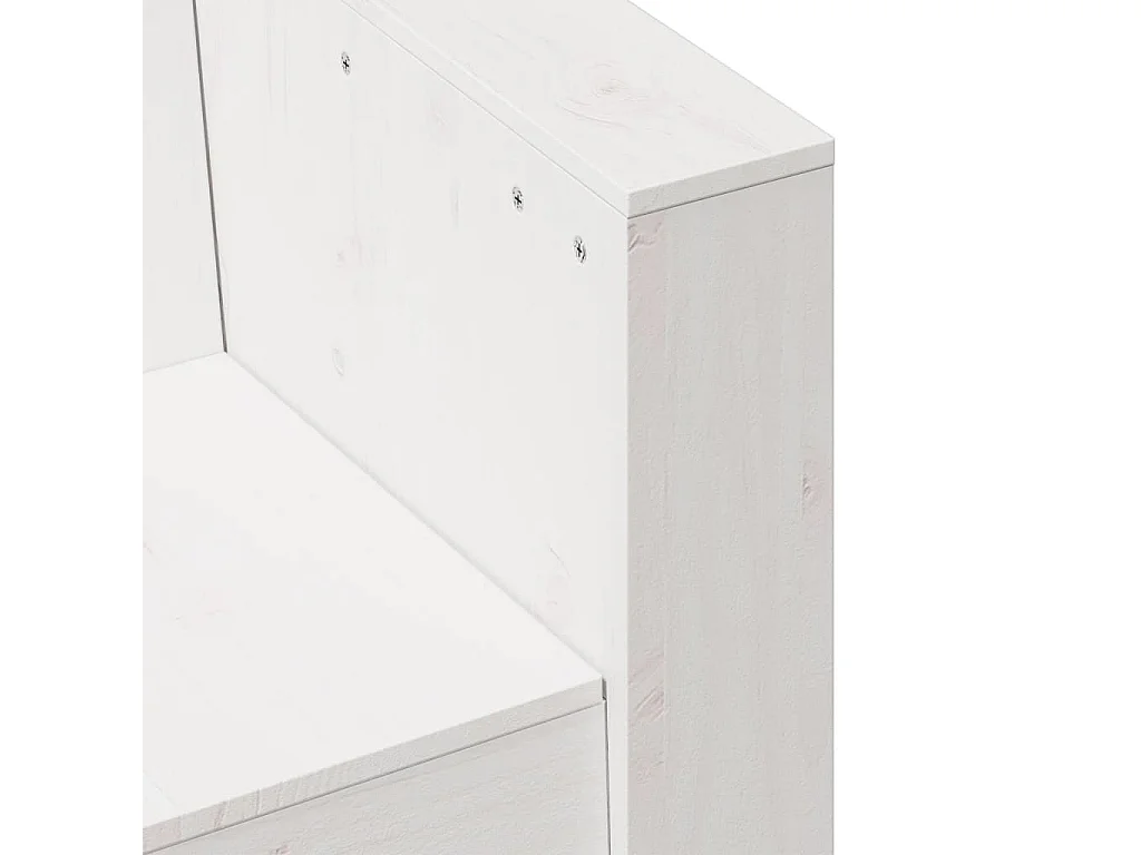 Divano Giardino 3 Posti Bianco 189x60x62 cm Legno Massello Pino