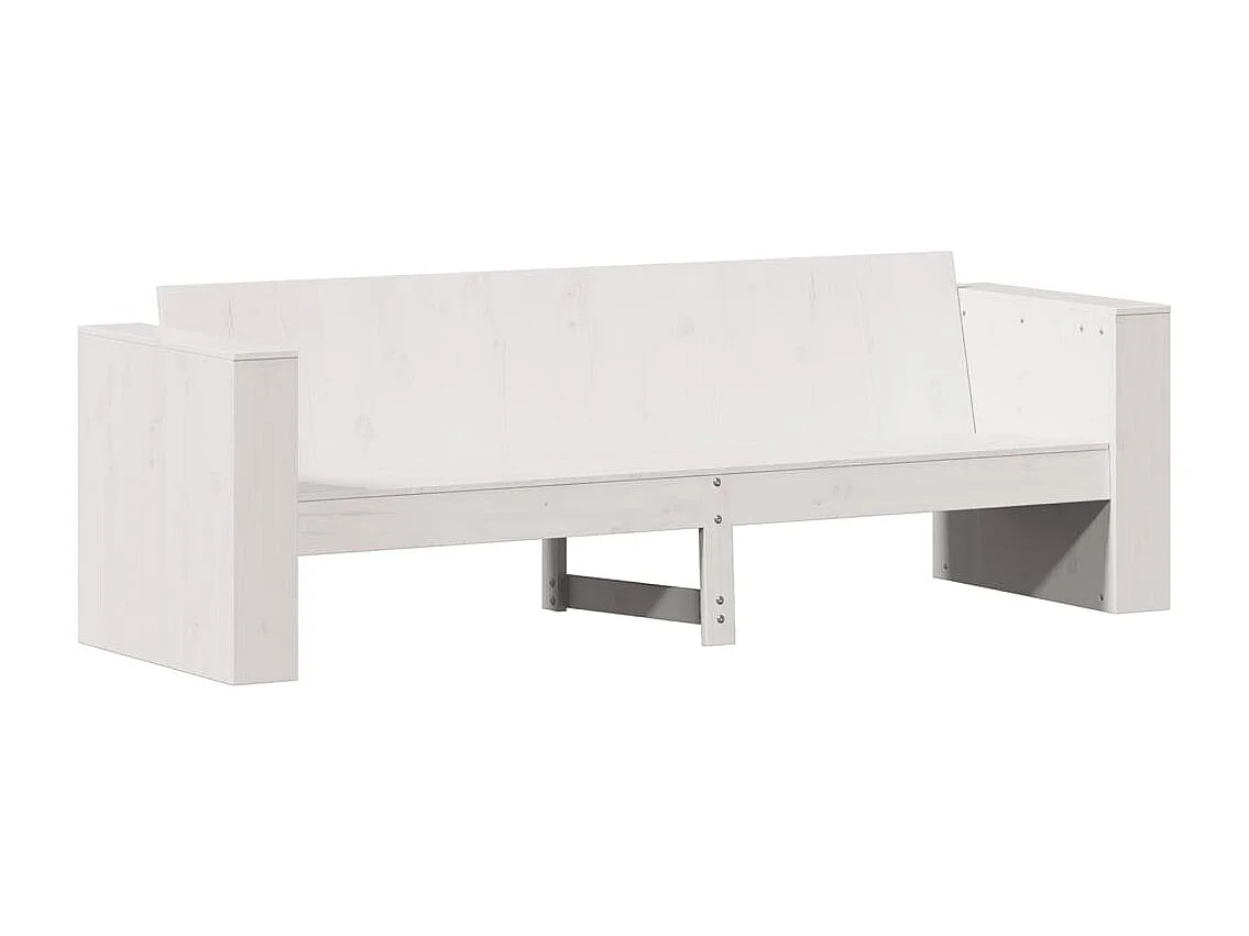Canapé de jardin 3 places blanc 189x60x62 cm bois de pin massif