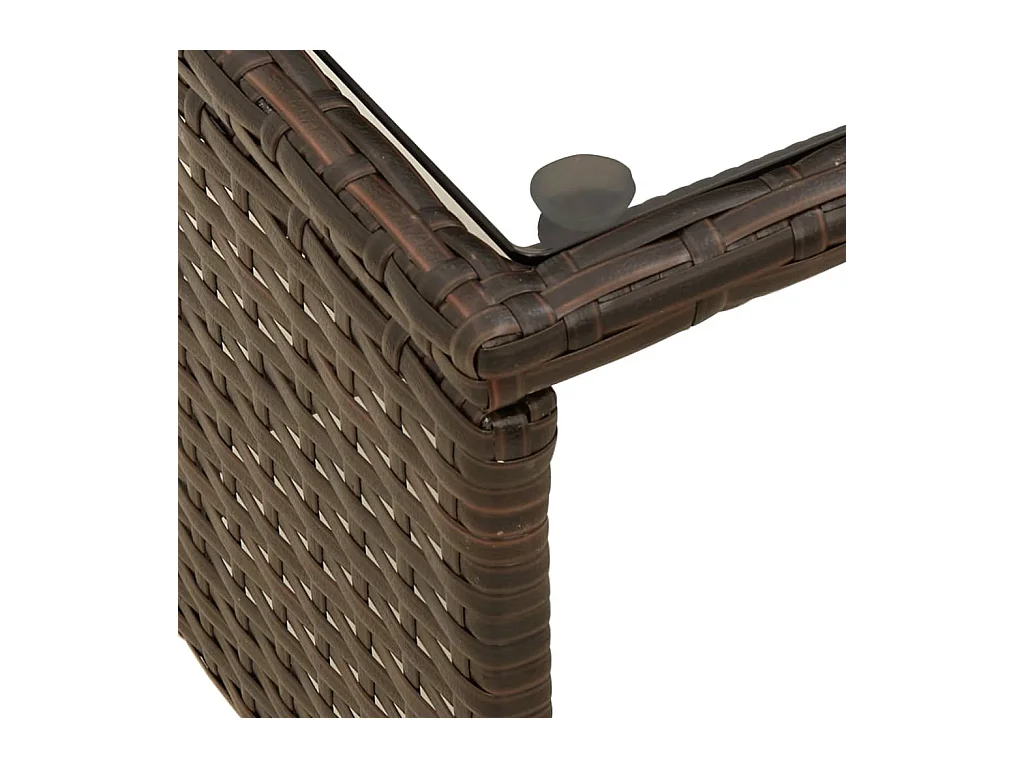 Canapé de jardin avec table et coussins en forme de L marron
