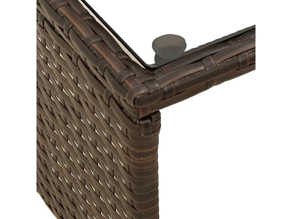 Tuinbank met tafel en kussens L-vormig poly rattan bruin