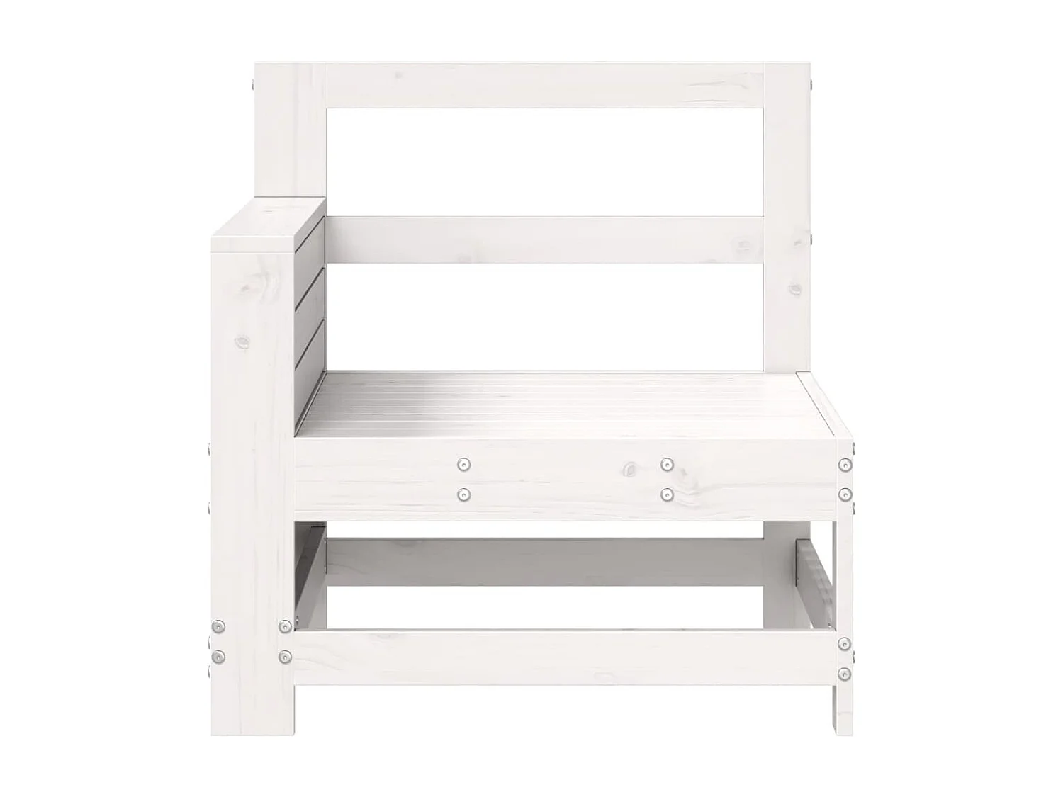 Canapé de jardin accoudoir blanc 69x62x70,5 cm bois pin massif