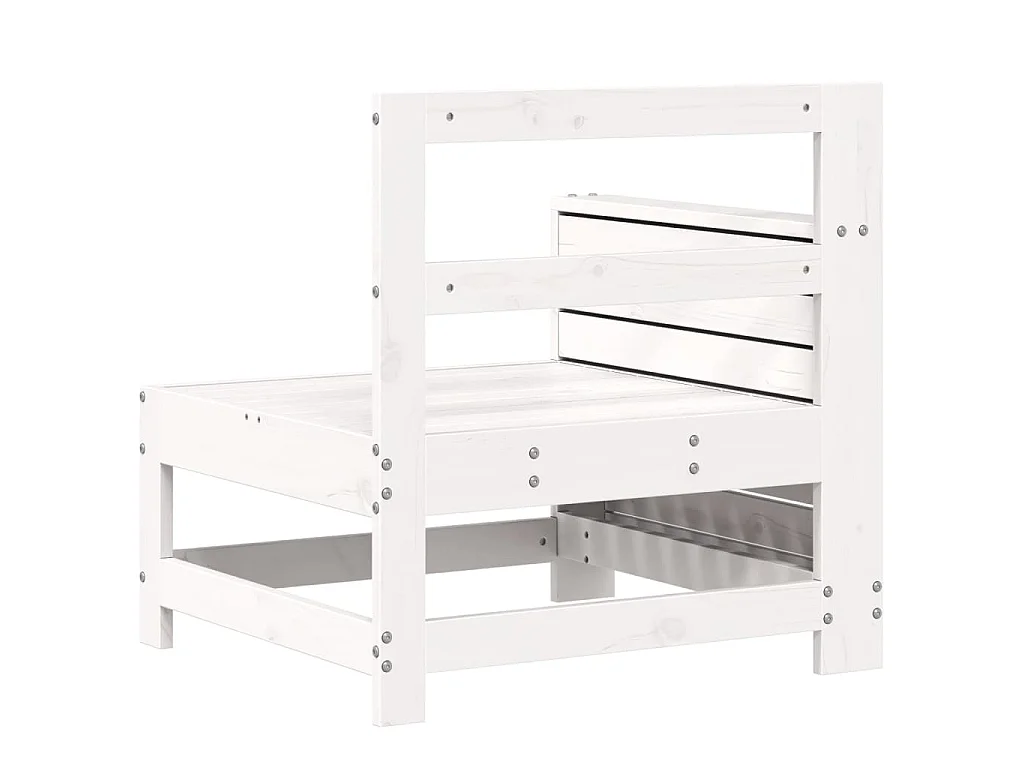 Divano senza Braccioli da Giardino Bianco 69x62x70,5 cm Pino