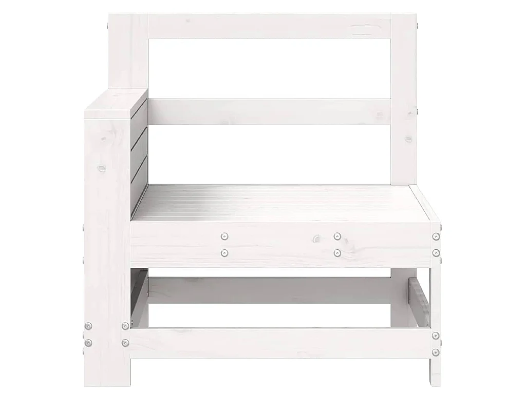Gartensofa mit Armlehne Weiß 69x62x70,5 cm Massivholz Kiefer