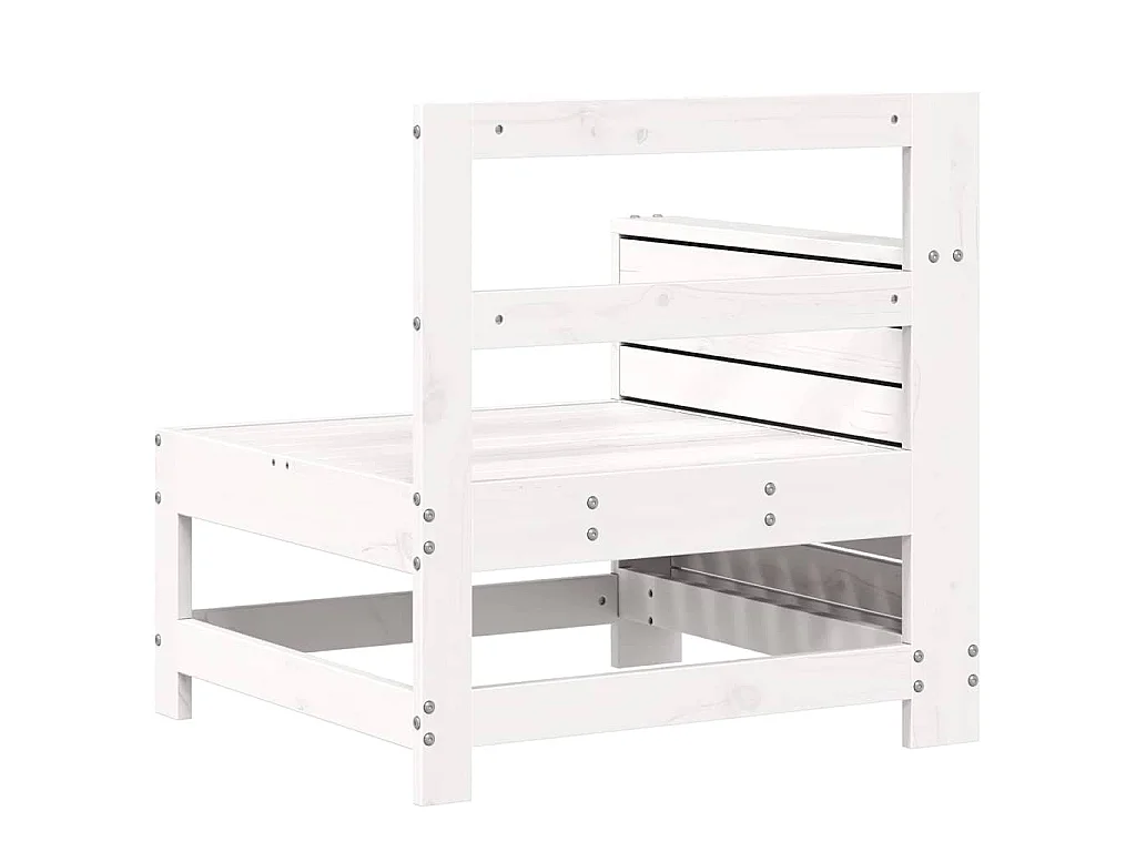Gartensofa mit Armlehne Weiß 69x62x70,5 cm Massivholz Kiefer