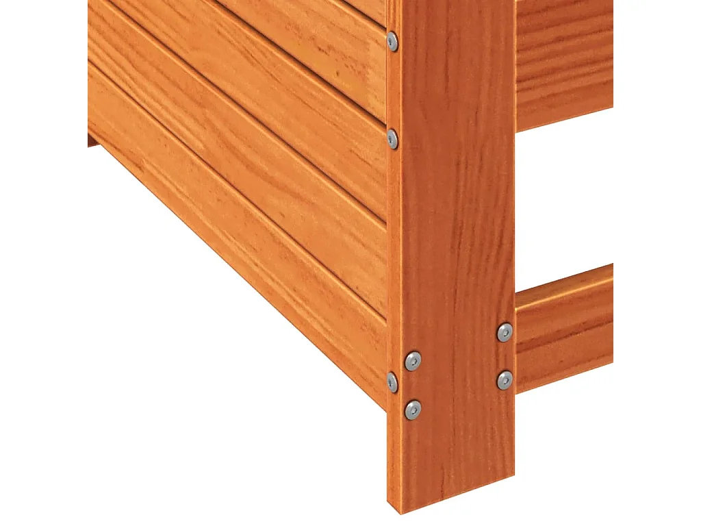 Canapé de jardin accoudoir cire marron bois de pin massif