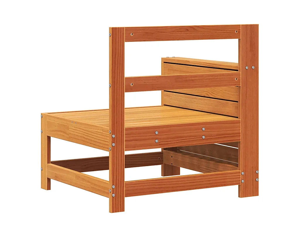 Sofá de jardín con reposabrazos madera pino marrón 69x62x70,5cm