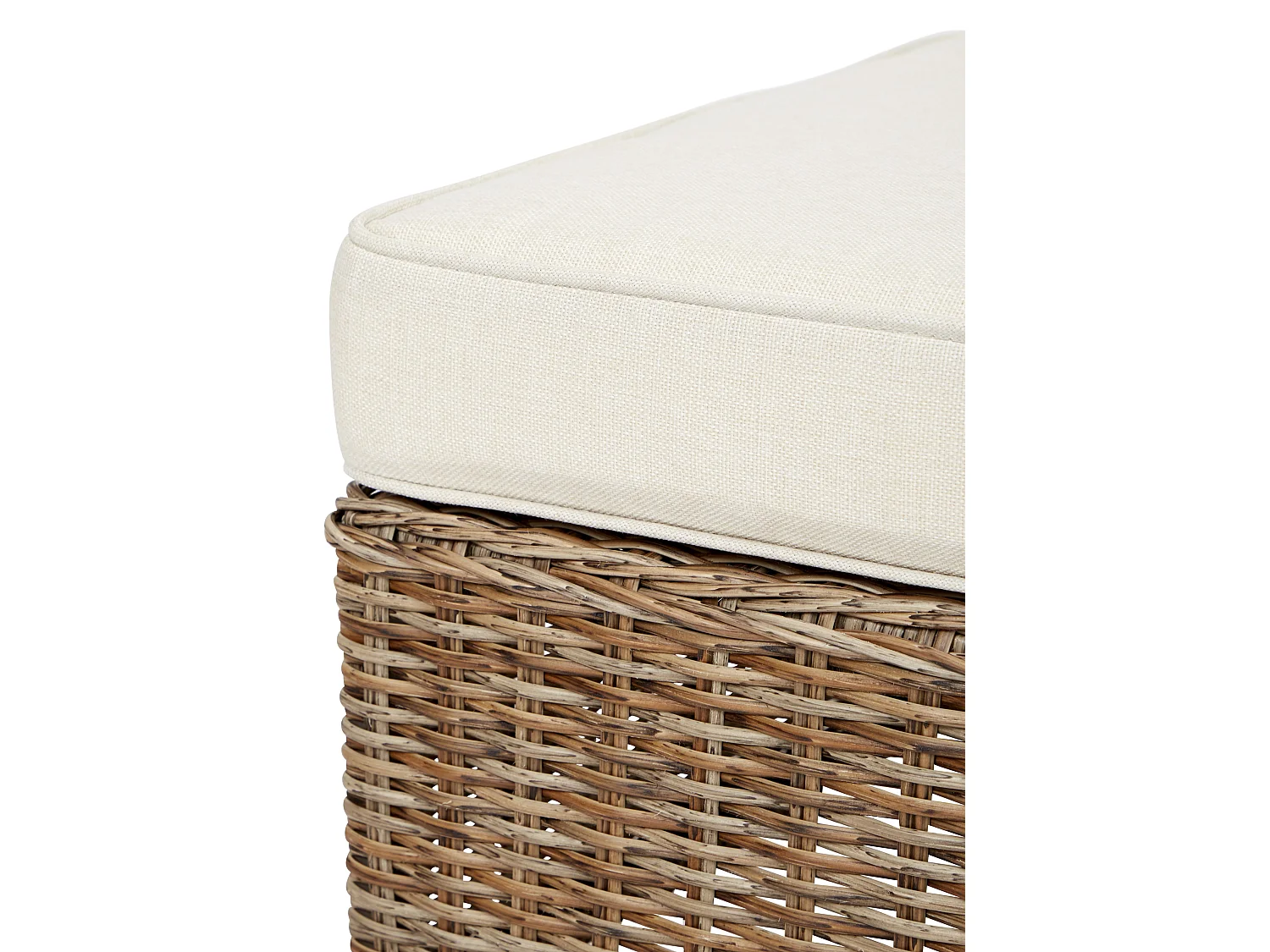 Gram voetenbank incl. kussen, naturel en off white.