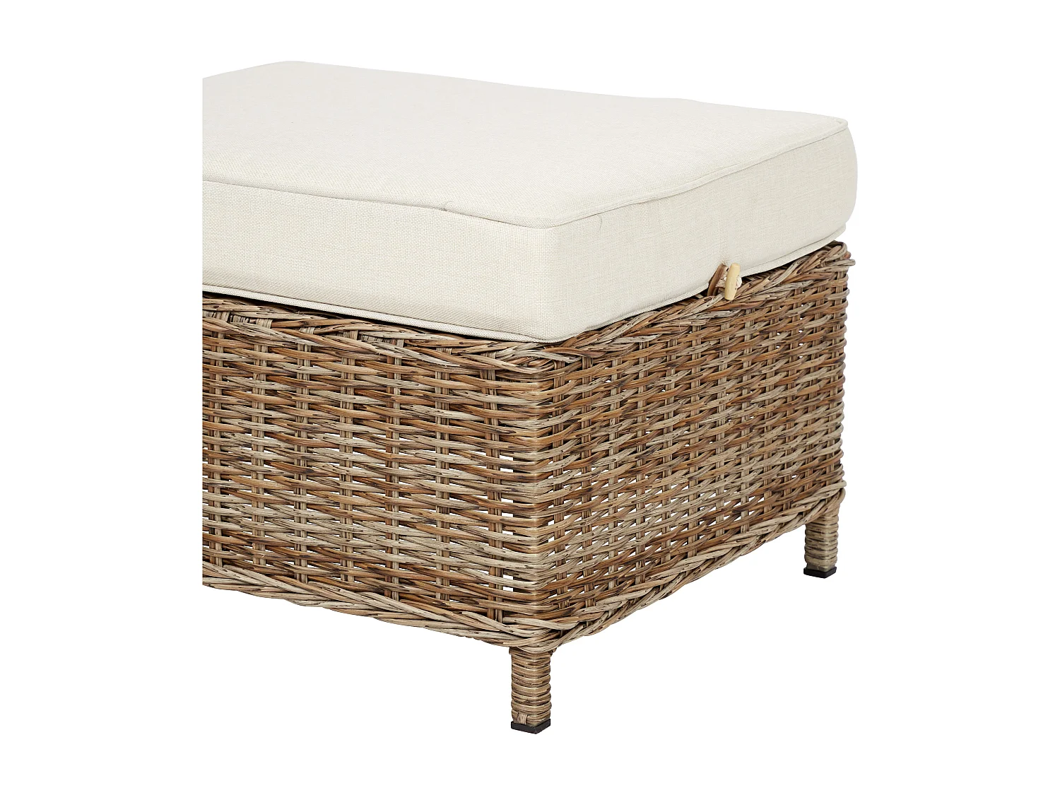 Gram voetenbank incl. kussen, naturel en off white.