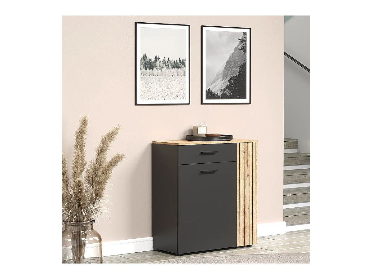 Buffet haut 2 portes et 1 tiroir L80 cm - ESTEBAN