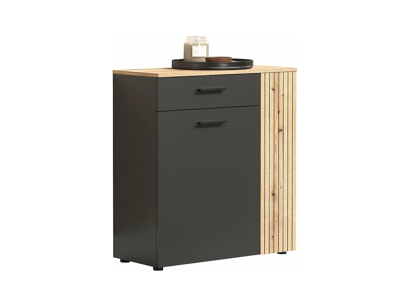Buffet haut 2 portes et 1 tiroir L80 cm - ESTEBAN