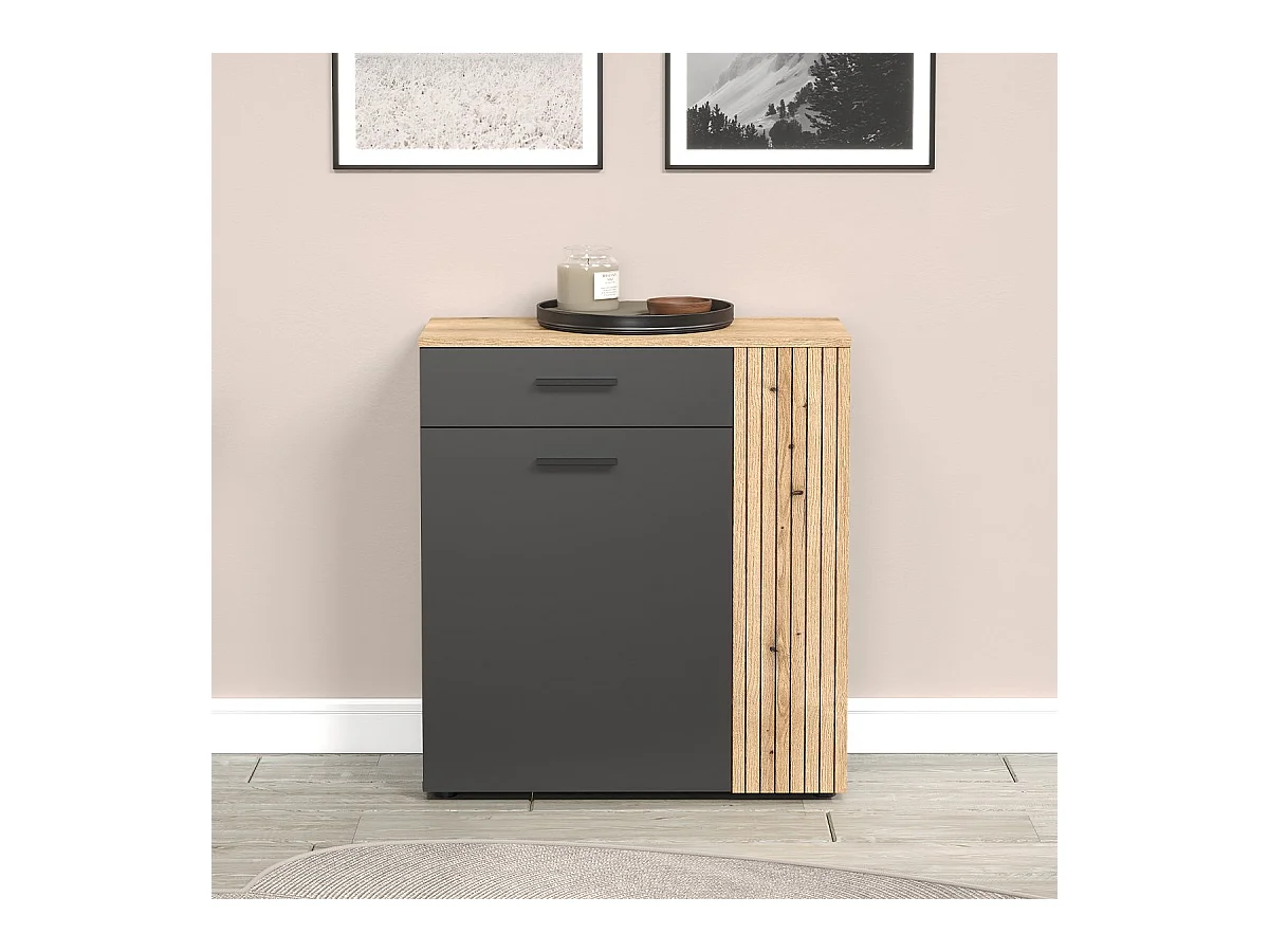 Buffet haut 2 portes et 1 tiroir L80 cm - ESTEBAN