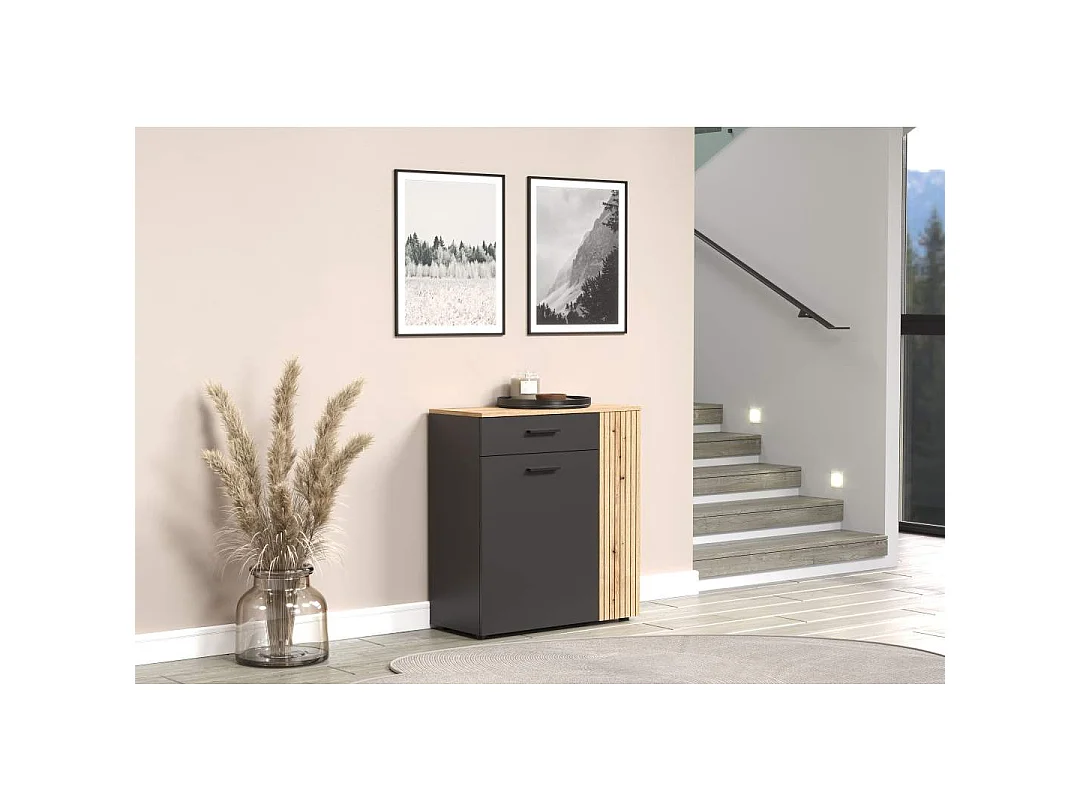 Buffet haut 2 portes et 1 tiroir L80 cm - ESTEBAN