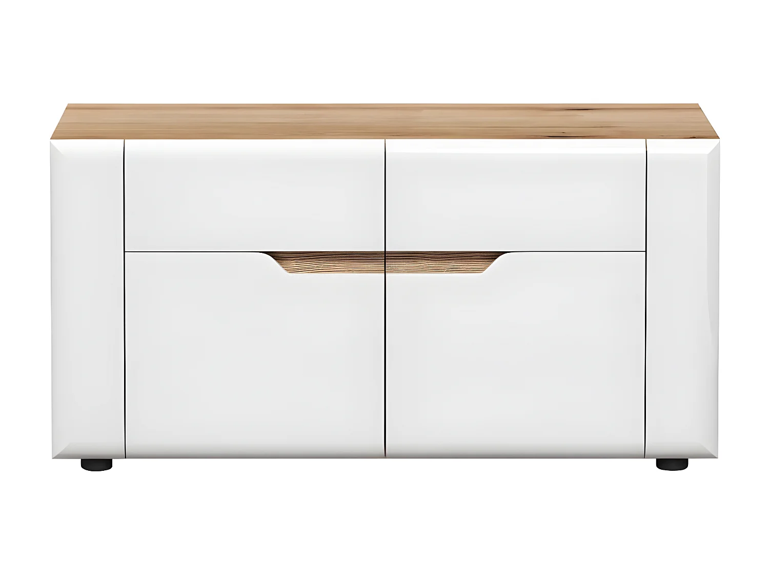 Marlon banc brillant blanc, chêne décor.