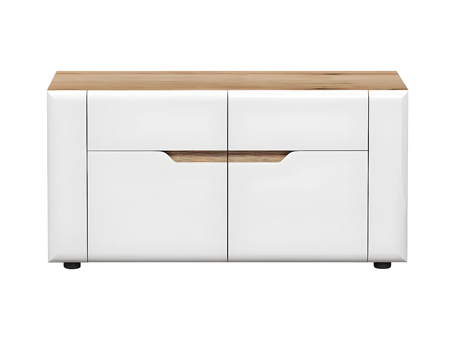 Marlon banc brillant blanc, chêne décor.