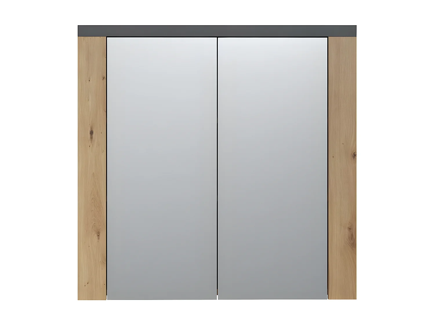 Segui l'arredo del bagno in rovere con mobiletto a specchio.