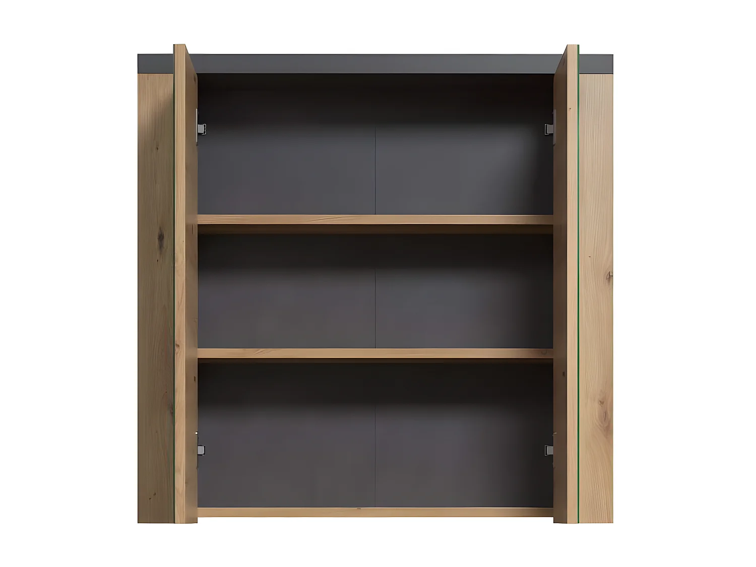 Segui l'arredo del bagno in rovere con mobiletto a specchio.