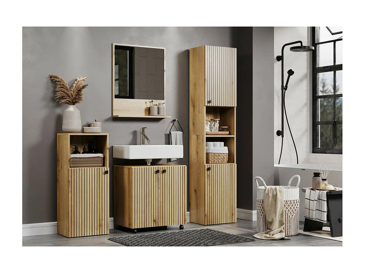 Miroir mural avec 1 tablette L60 cm - PUREBLISS