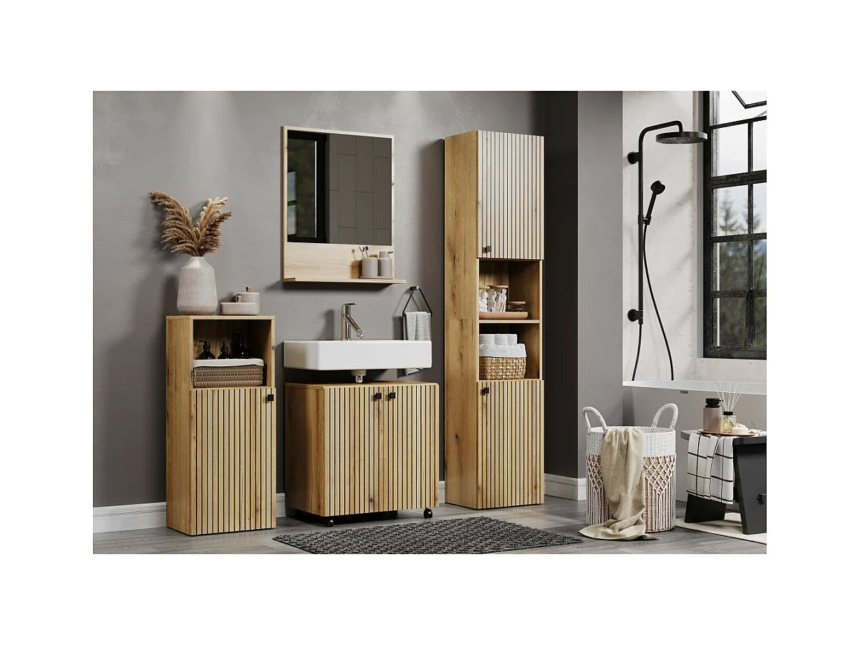 Miroir mural avec 1 tablette L60 cm - PUREBLISS