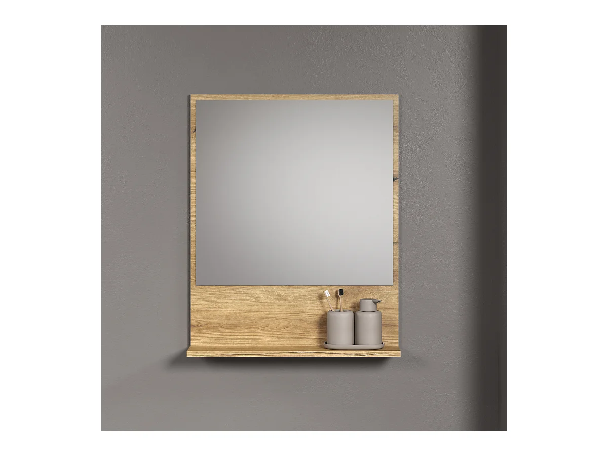 Miroir mural avec 1 tablette L60 cm - PUREBLISS