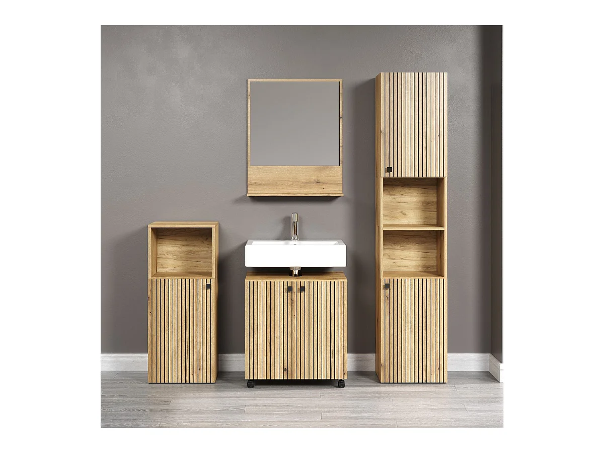 Miroir mural avec 1 tablette L60 cm - PUREBLISS