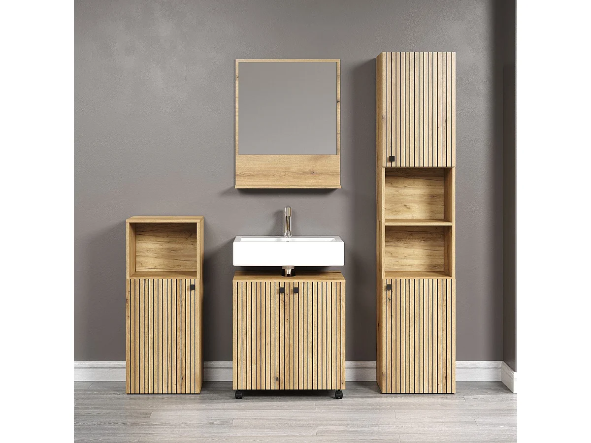 Miroir mural avec 1 tablette L60 cm - PUREBLISS