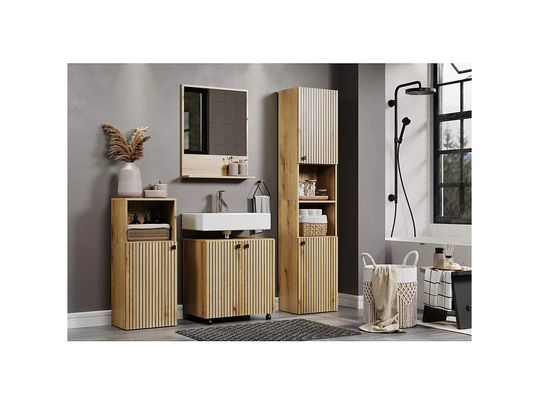 Miroir mural avec 1 tablette L60 cm - PUREBLISS