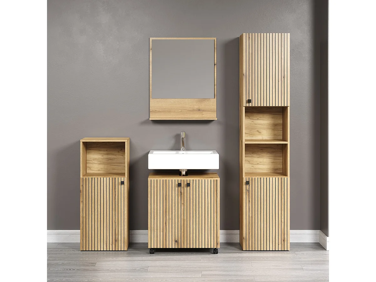 Miroir mural avec 1 tablette L60 cm - PUREBLISS