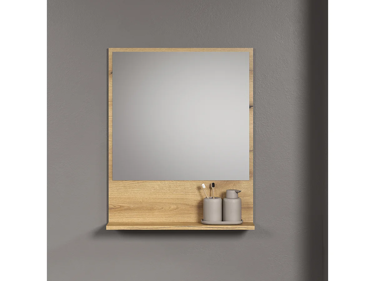 Miroir mural avec 1 tablette L60 cm - PUREBLISS