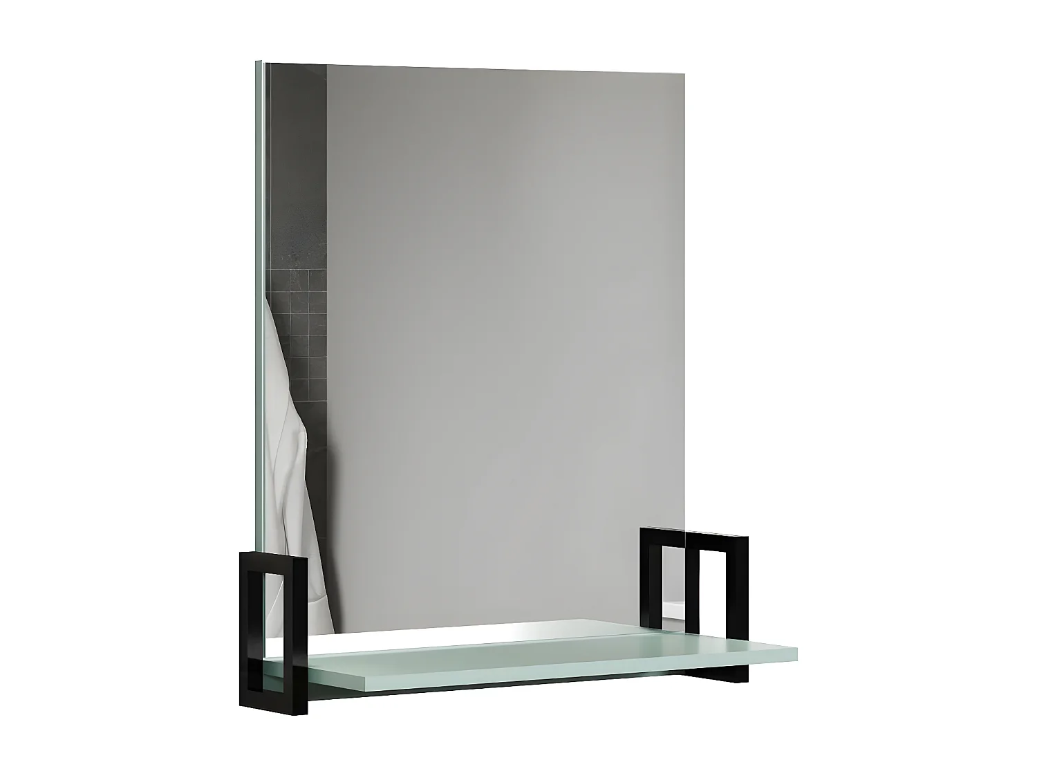 Specchio da bagno Matix con mensola blu, grigio.