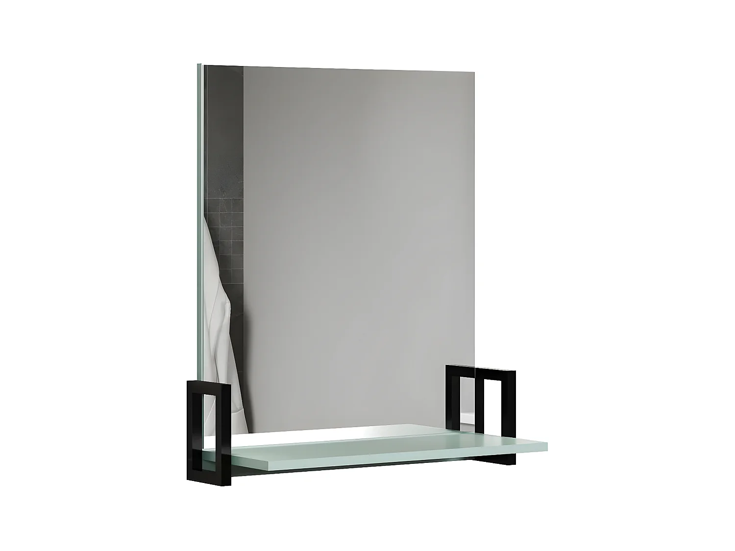 Matix miroir de salle de bain avec étagère bleu, gris.