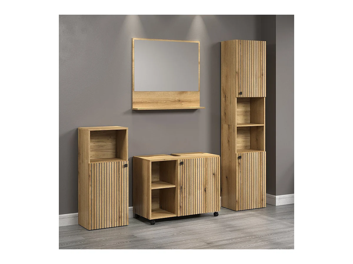 PureBliss Bad Spiegel 80cm mit Ablage Eiche dekor.