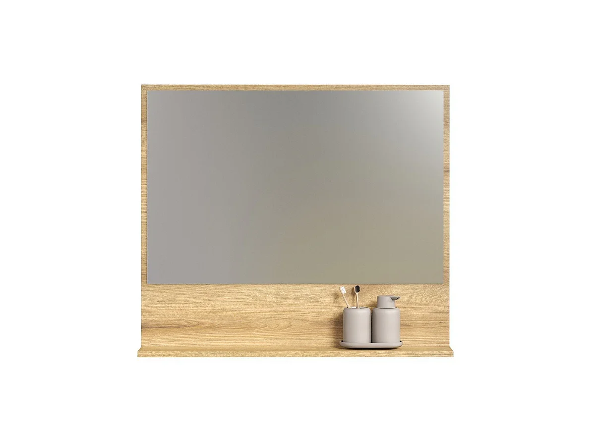 Miroir mural avec 1 tablette L80 cm - PUREBLISS