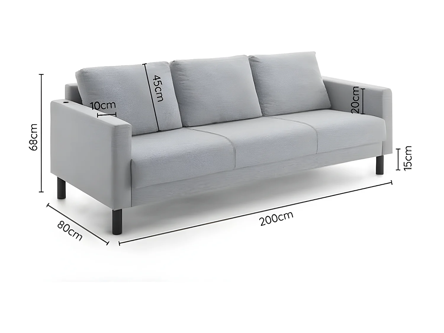 CSS canapé 2 et 3 personnes gris.