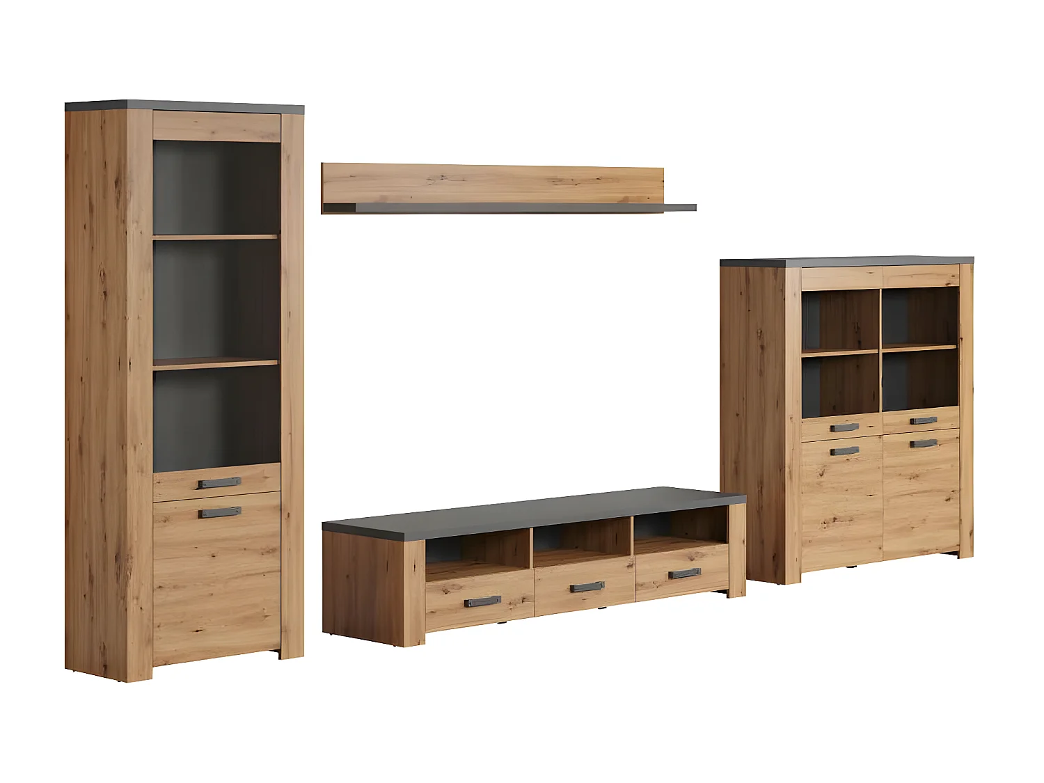 Follow bibliothèque système chêne décor.