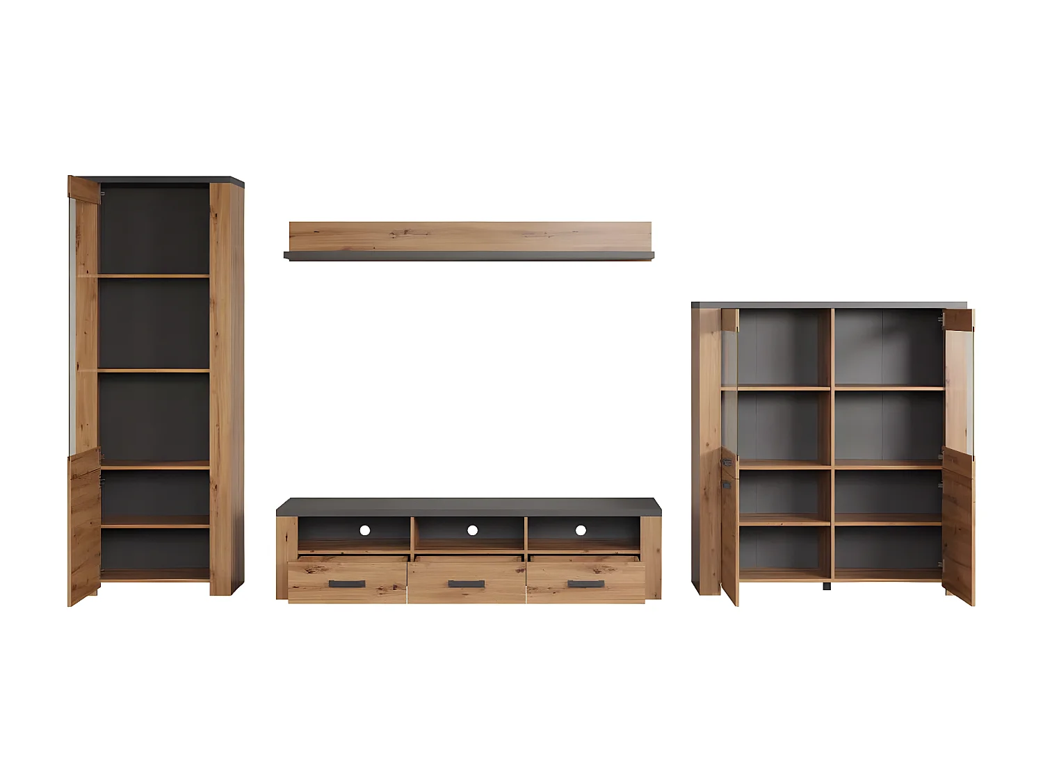 Follow bibliothèque système chêne décor.