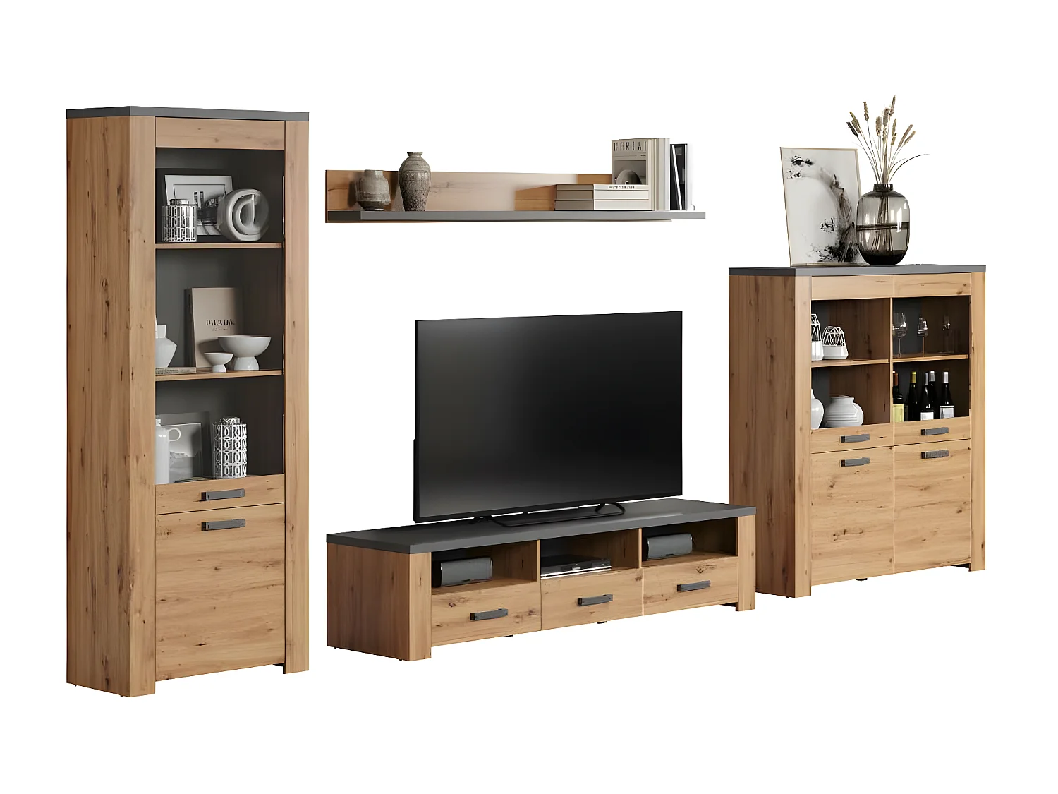 Follow bibliothèque système chêne décor.