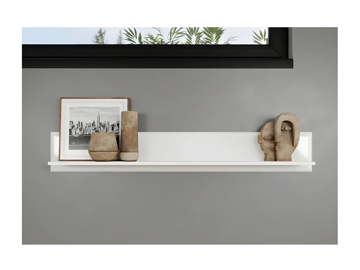 Marlon Regal Wandregal weiß Hochglanz.