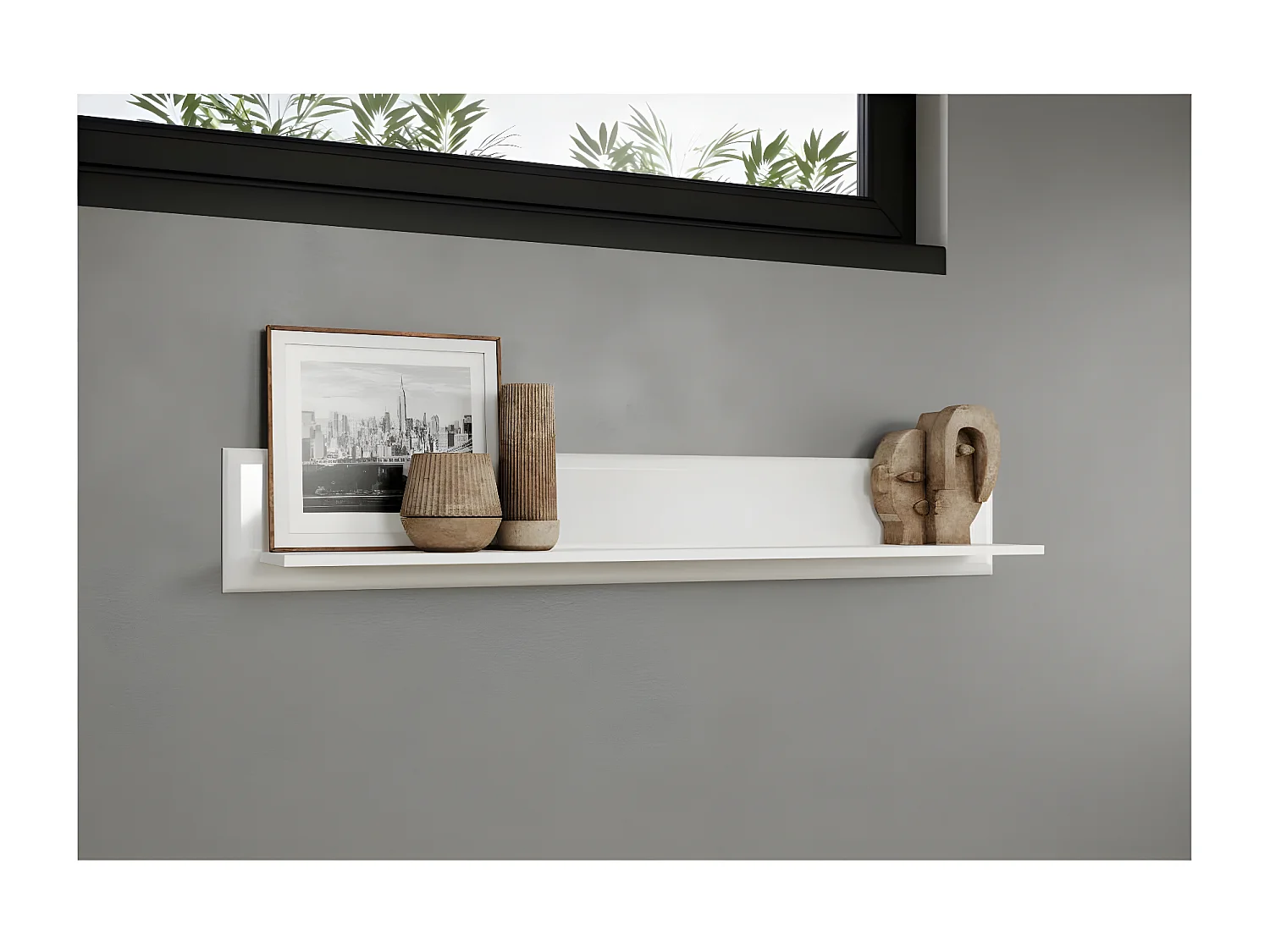 Marlon Regal Wandregal weiß Hochglanz.