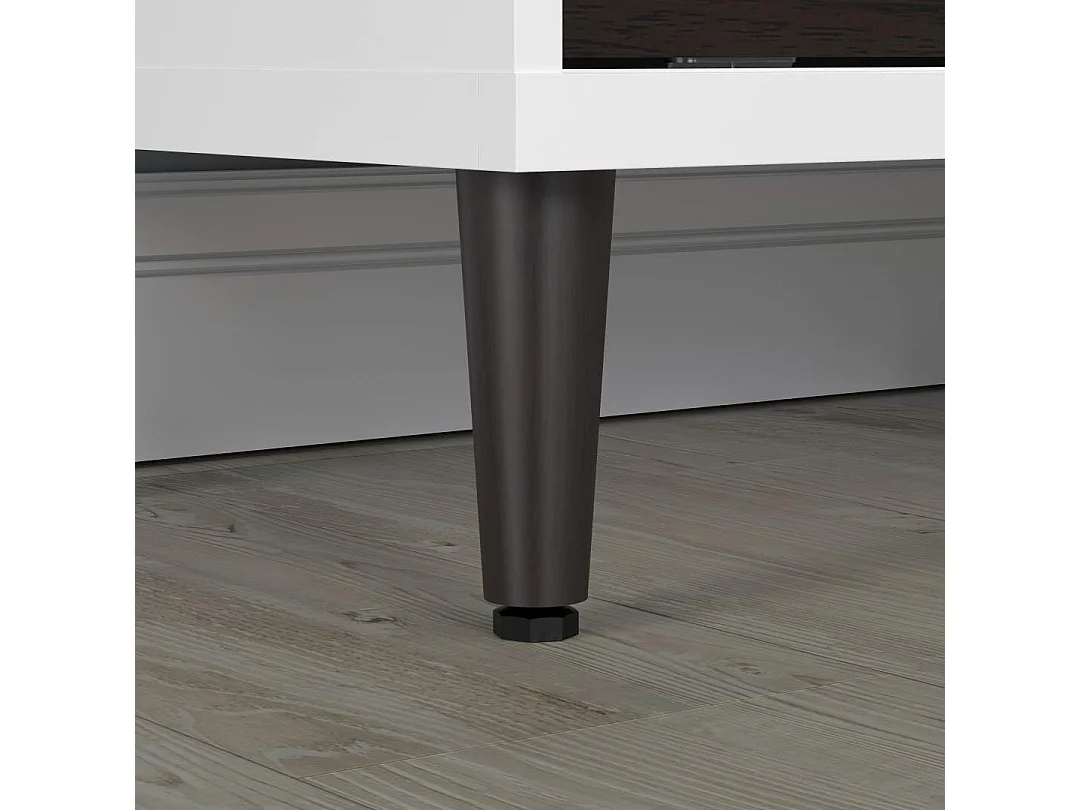 Evolution bibliothèque 3 portes, 6 étagères blanc, noir.