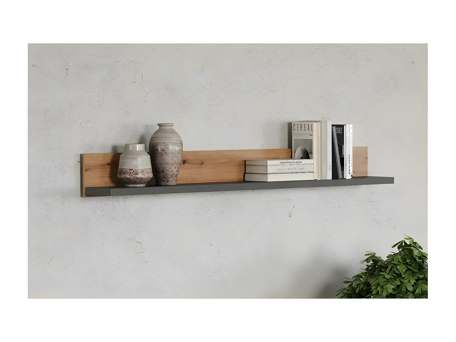 Follow bibliothèque étagère gris, chêne décor.