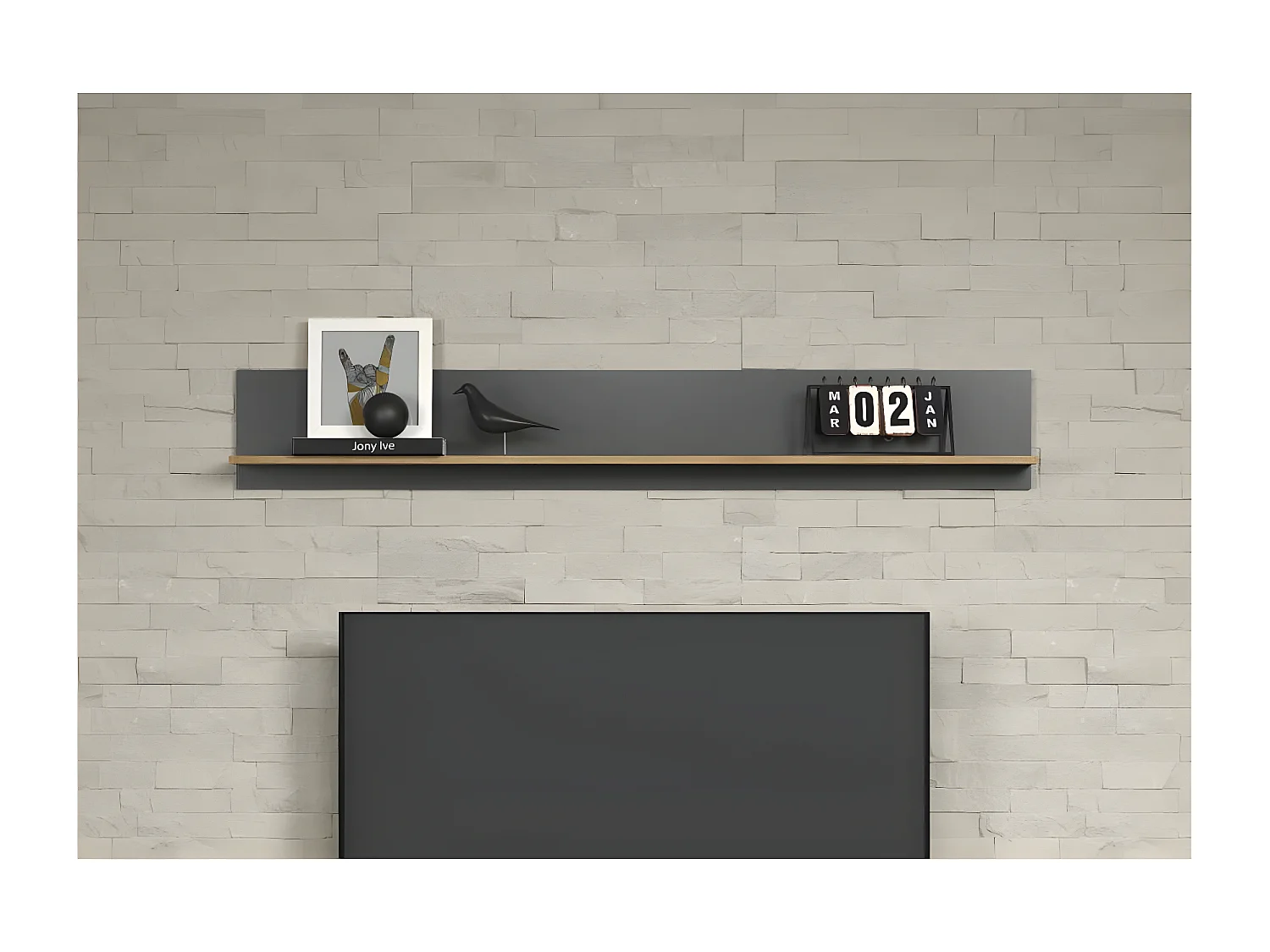 Esteban bibliothèque étagère gris, chêne décor.