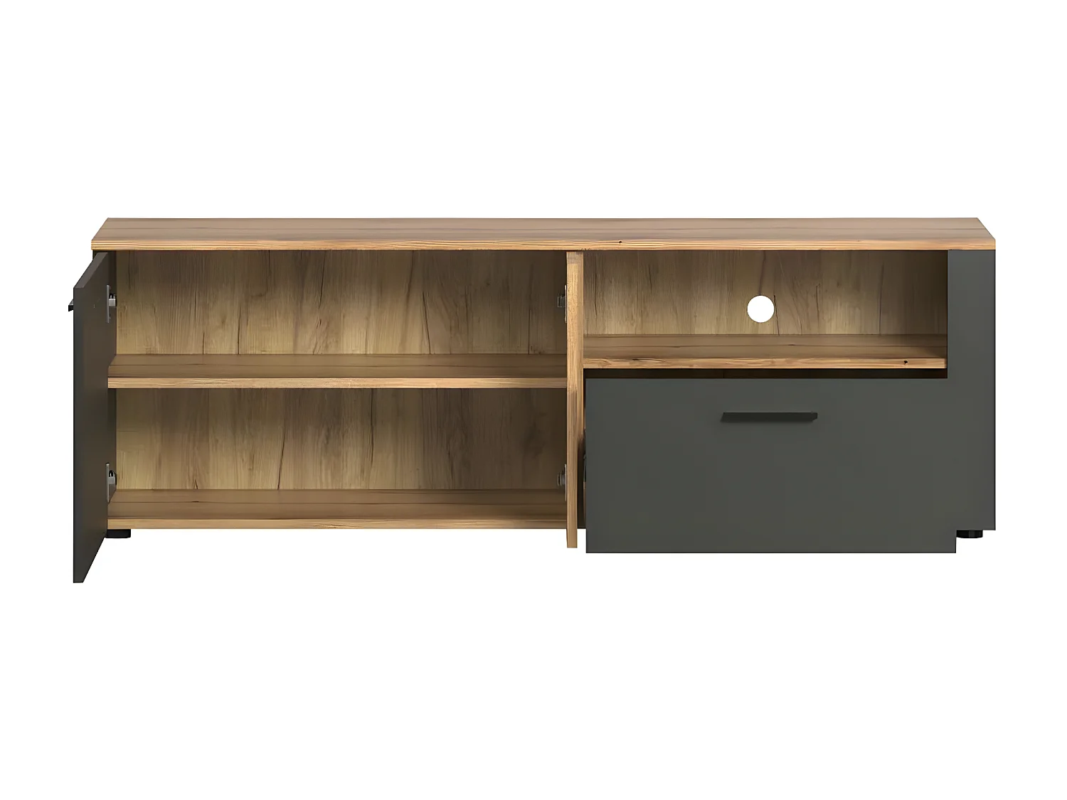 Esteban bibliothèque système chêne décor, gris.