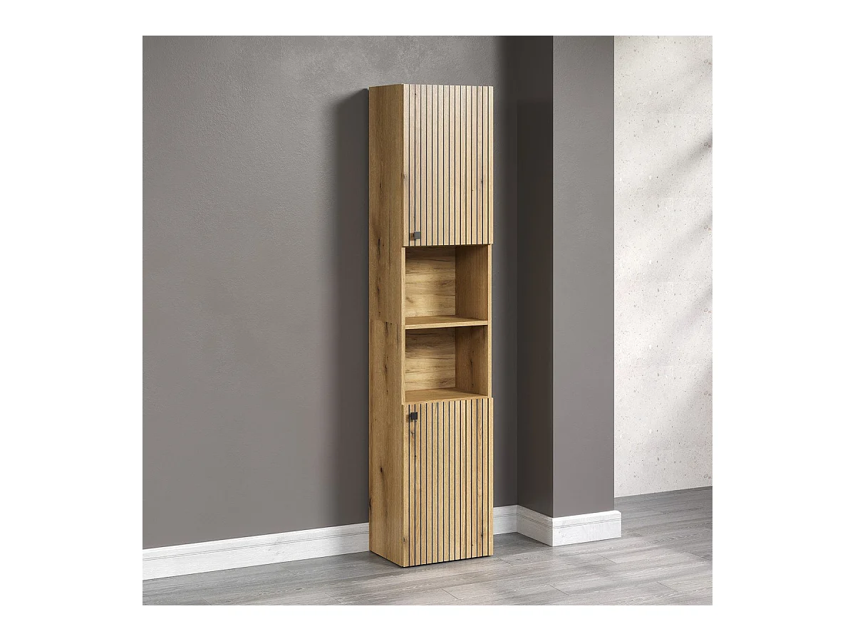 PureBliss armoire haute pour salle de bain chêne décor.