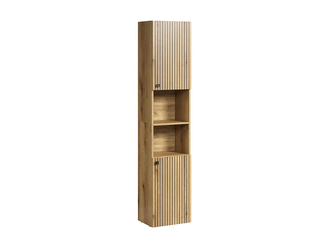 Columna de baño ranurada 2 puertas, 2 nichos H186 cm - PUREBLISS