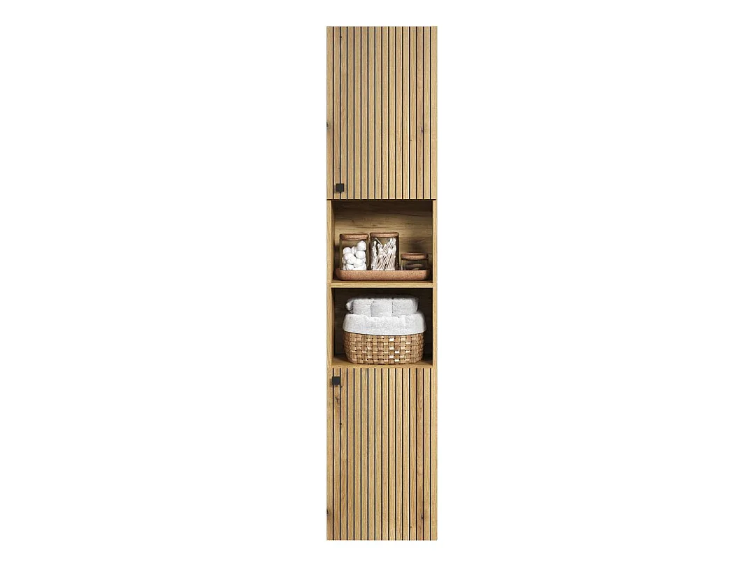 Columna de baño ranurada 2 puertas, 2 nichos H186 cm - PUREBLISS
