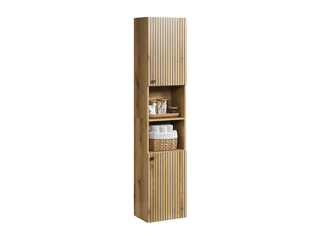 Columna de baño ranurada 2 puertas, 2 nichos H186 cm - PUREBLISS