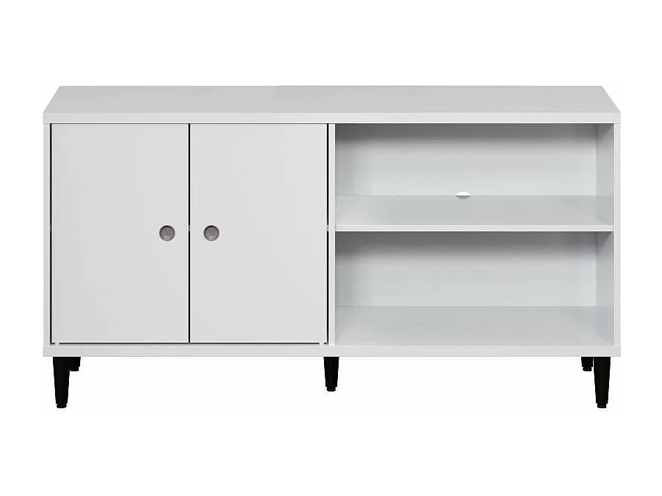 Evolution TV-meubel 2 deuren, 2 planken wit, zwart.