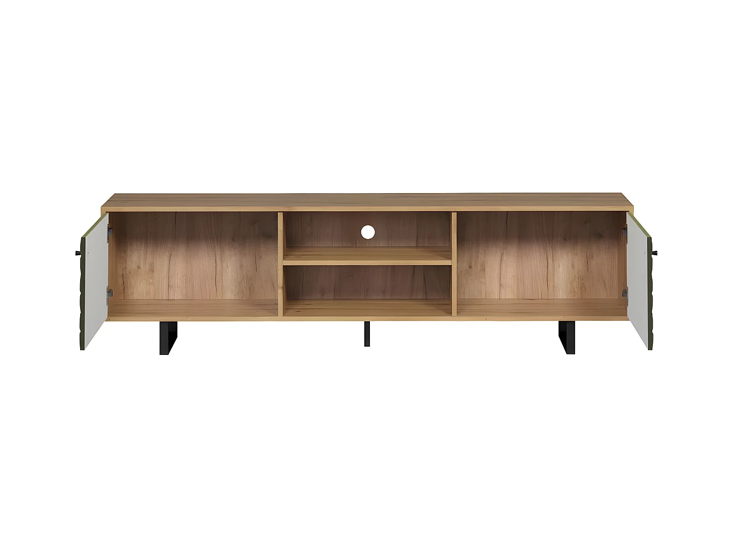 Sentra TV-meubel groen, eik decor.