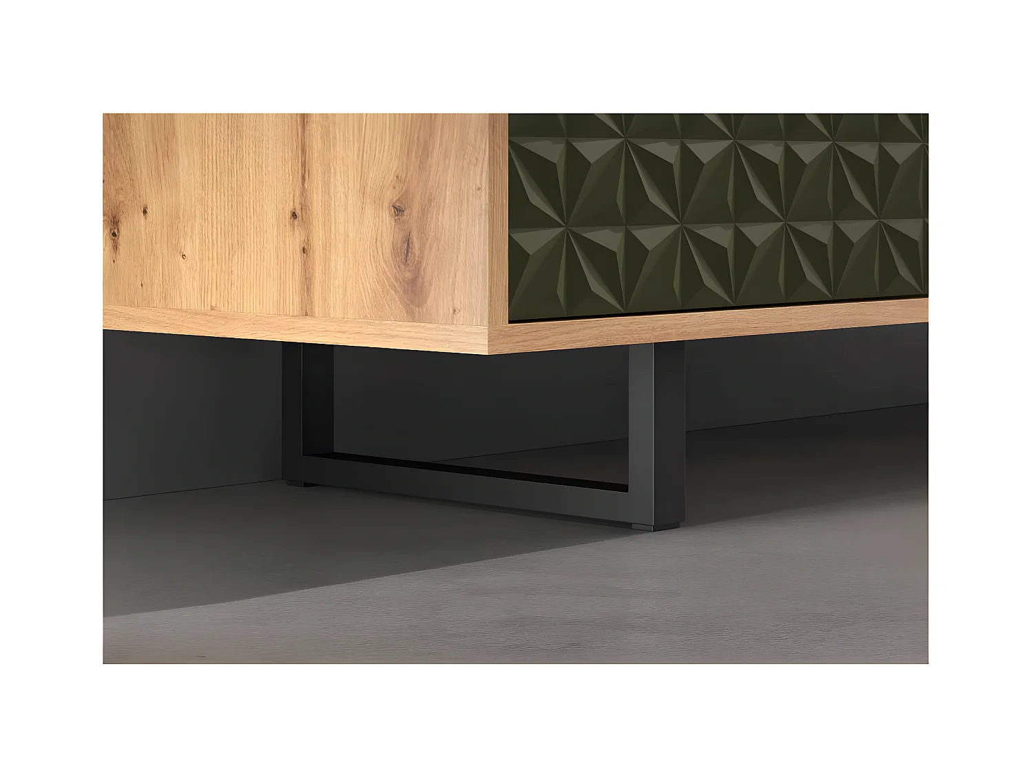 Sentra TV-meubel groen, eik decor.