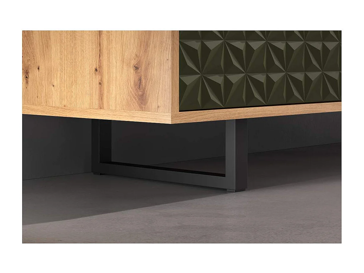 Sentra TV-meubel groen, eik decor.